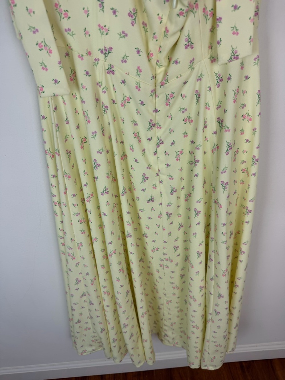 House of CB 'Alicia' Lemon Floral Print Midi Sundress Dress Size L - Picture 9 of 11